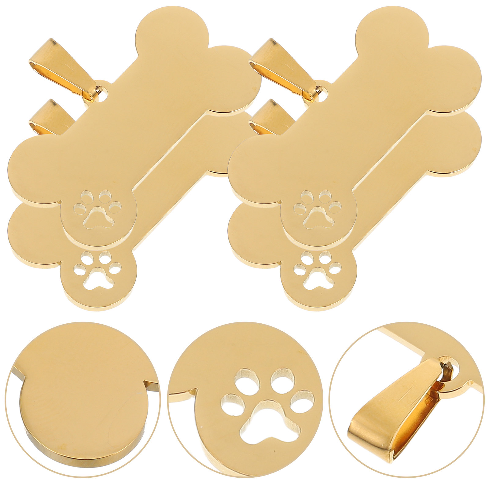 Pet Supplies Online - 4 médailles d'identification pour chien en